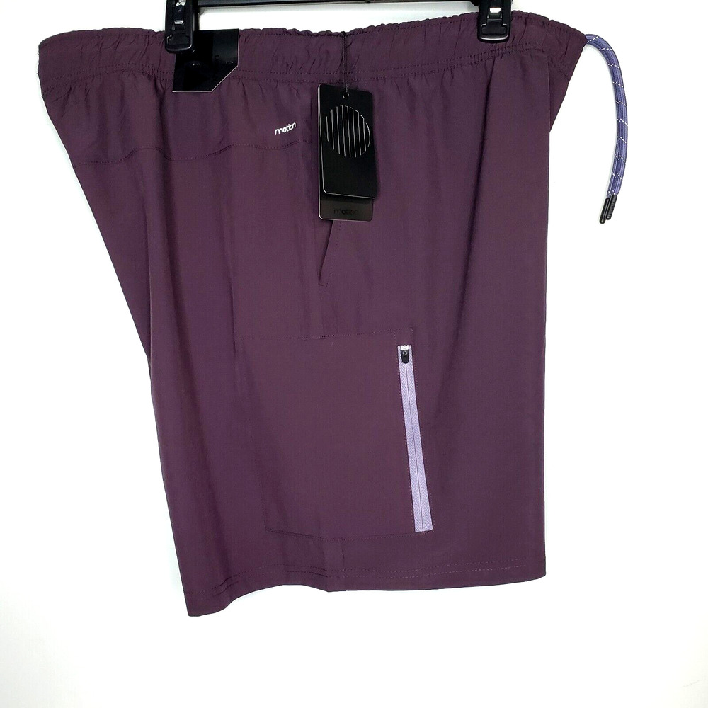 Motion Mens Purple Stretch Shorts Guide Pro Ripstop Pockets SZ XL Stretch Draw